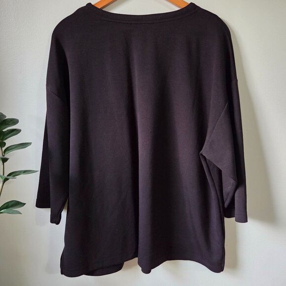 EUC JONES & CO JONES NEW YORK BLACK LARGE POCKETS MINIMALIST TOP SIZE 1X - Picture 3 of 13